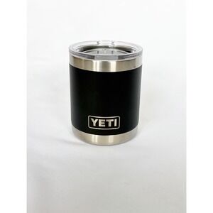 YETI Rambler  Black Travel Cup  Lowball 10 oz Magslider Lid Logo Commuter Coffee